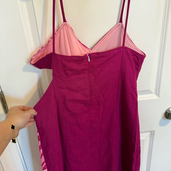 Vivienne Hu Pink ZebraMidi Cocktail Dress Women’s Size 10 Y2K Hoco Asymmetrical - Picture 6 of 9